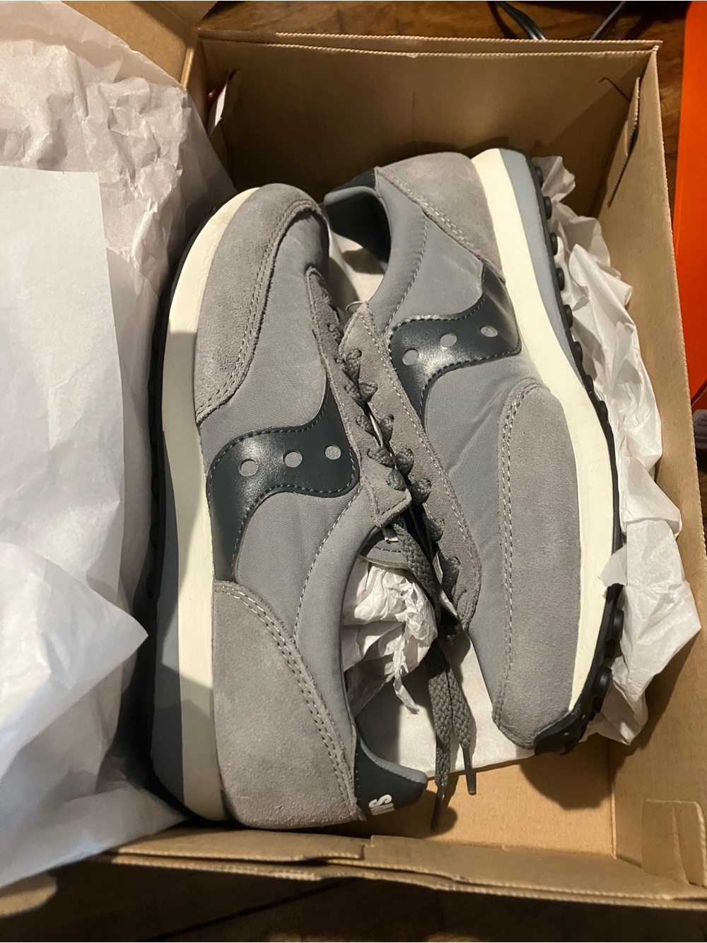 Saucony Men's Grey Suede Trainer 80 Retro Runner Sneakers Sz 8